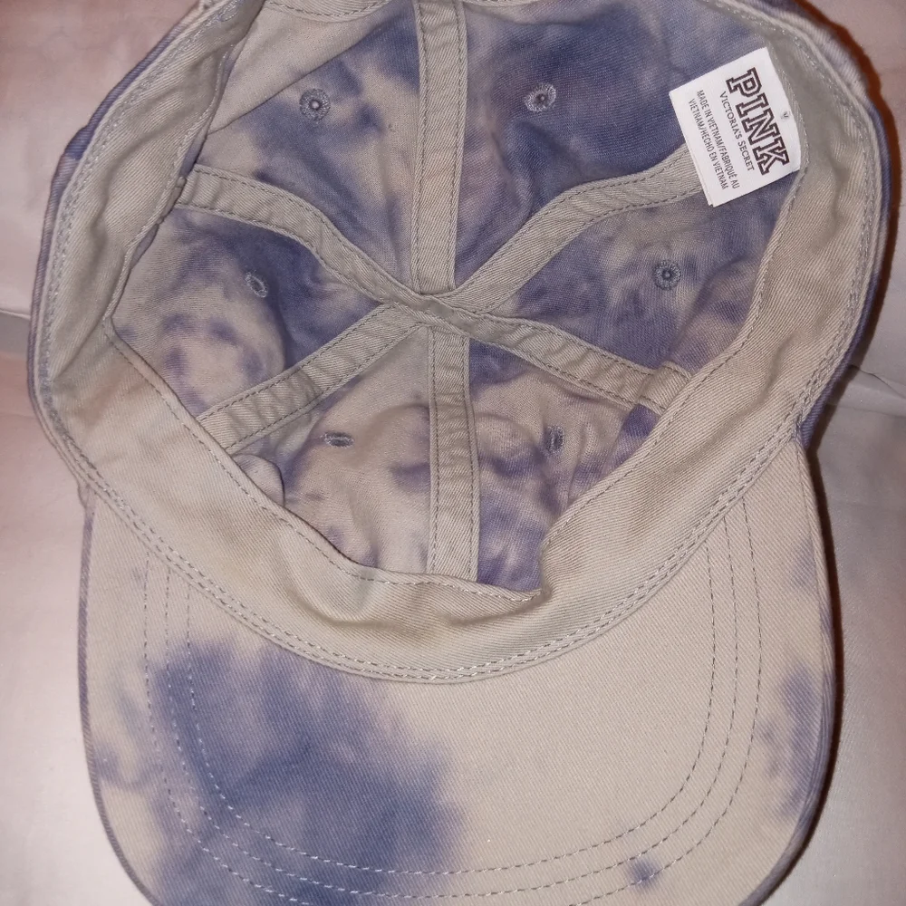 3/$10 Victoria's Secret PINK Tie Dye Blue hat EUC - Picture 7 of 7